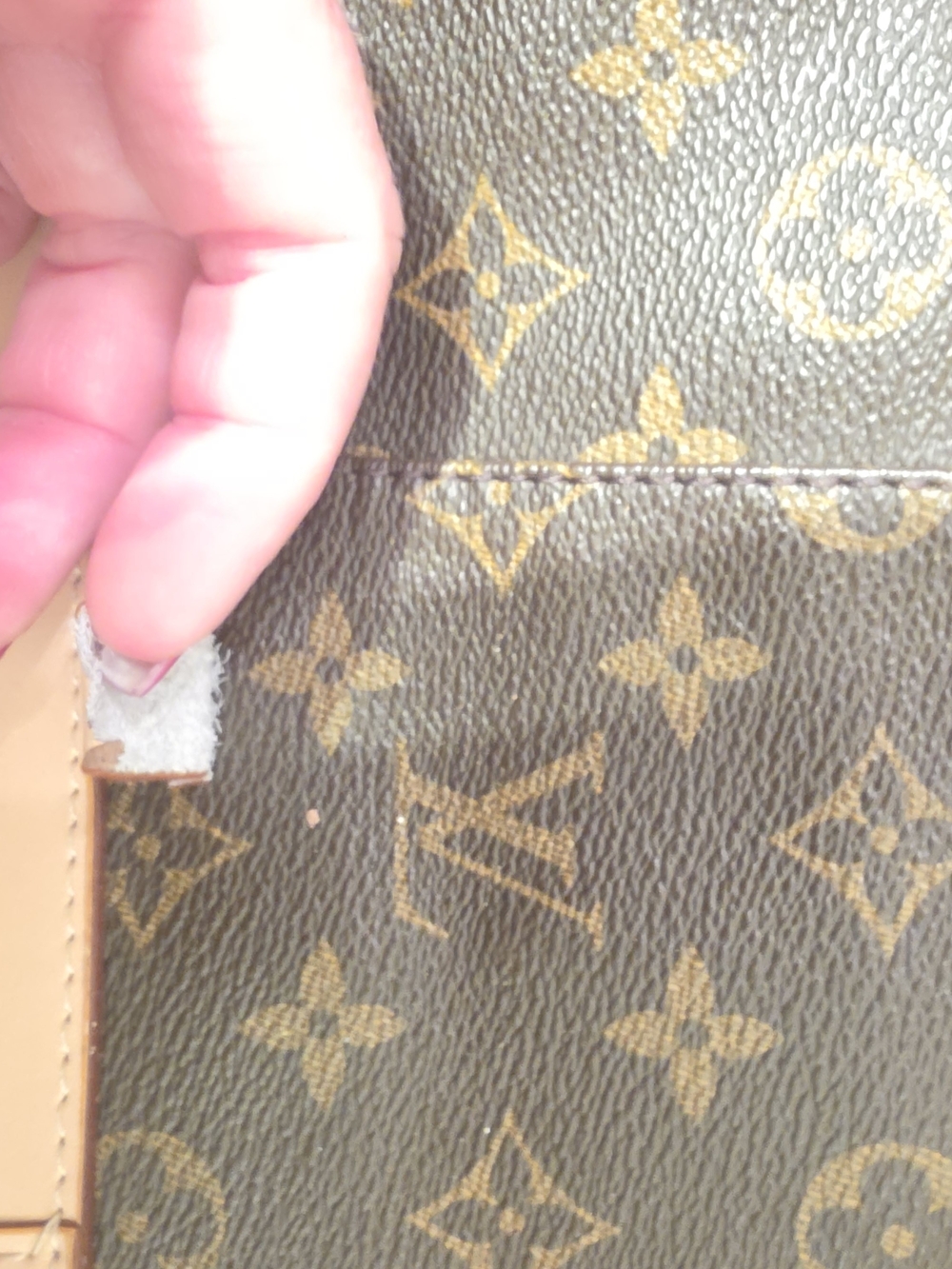Source Unknown Brown Monogram Canvas Backpack with Tan Trim and Gold Hardware - Picture 3 of 6